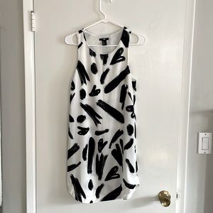White & Black Shift Dress
